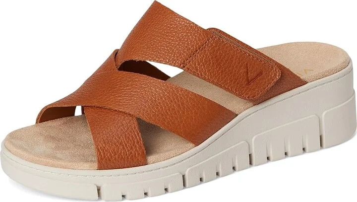 VIONIC Uptown Sunset Women's Wedge Shoes Brown Leather : 6 W - Image 5