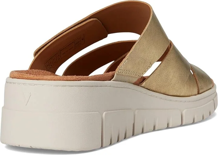 VIONIC Uptown Sunset Women's Wedge Shoes Gold Leather : 5 W - Image 4