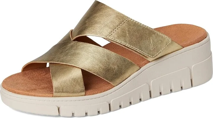 VIONIC Uptown Sunset Women's Wedge Shoes Gold Leather : 5 W - Image 5