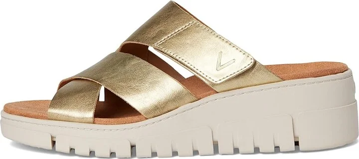 VIONIC Uptown Sunset Women's Wedge Shoes Gold Leather : 5 W - Image 6