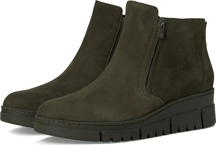 VIONIC Uptown Sur Booties Women's Boots Dark Khaki/Green Nubuck : 10 M, Leather
