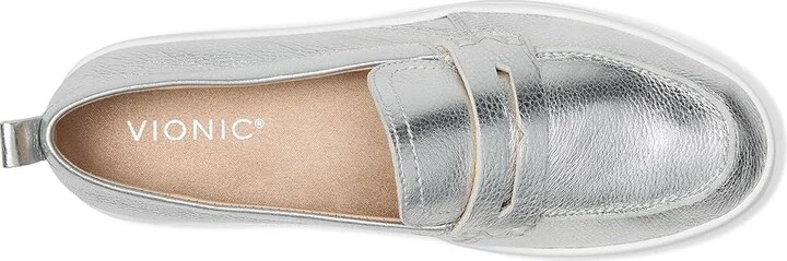 VIONIC Uptown Women's Shoes Silver Metallic Leather : 9.5 W - Image 2