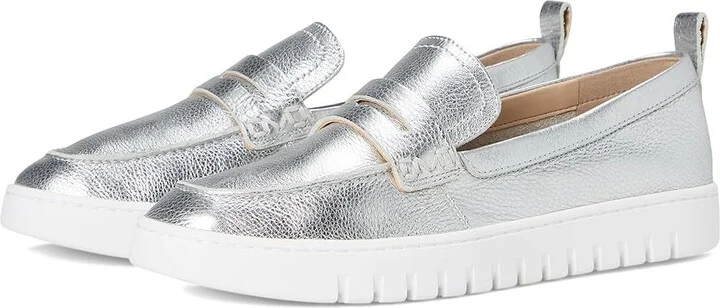 VIONIC Uptown Women's Shoes Silver Metallic Leather : 9.5 W