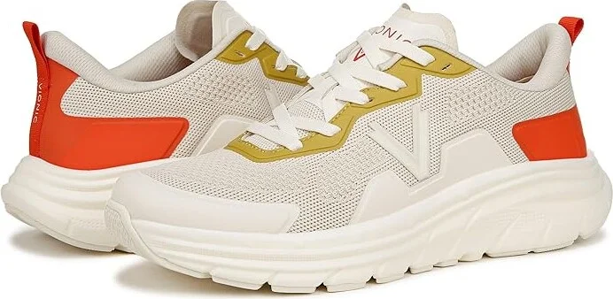 VIONIC Walk Max Oxfords Men's Shoes Cream/Tangerine Tango Knit : 10.5 M