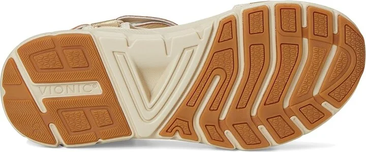 VIONIC Walk Max Wanderer Women's Wedge Shoes Gold Leather : 7 W, Leather/Rubber - Image 3