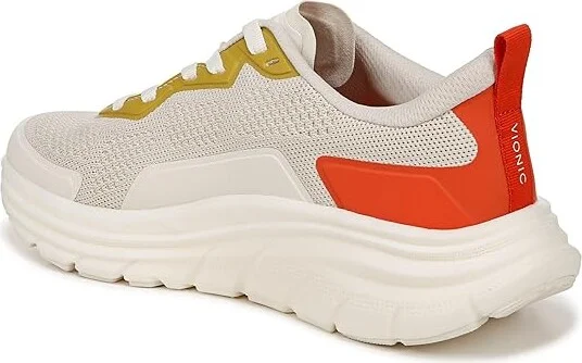 VIONIC Walk Max Women's Shoes Cream/Tangerine Tango White PU : 10 W - Image 4