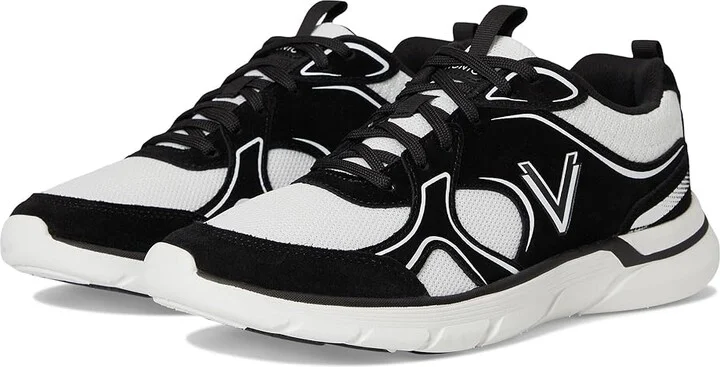 VIONIC Walk Parkside Women's Walking Shoes White Black : 7.5 M, Suede