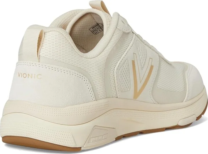 VIONIC Walk Strider 001 Women's Shoes Cream/Gold Suede/Mesh : 9.5 M, Leather - Image 4