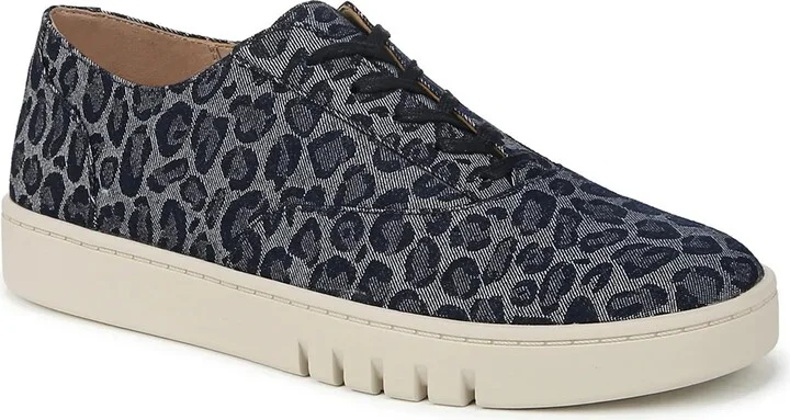 Navy Leopard Print Denim