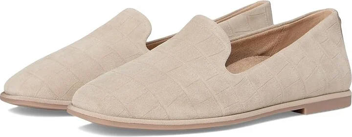 VIONIC Willa 2.0 Loafer/Moc Shoes Women's Flat Shoes Cobblestone Suede Leather : 7 W, Synthetic