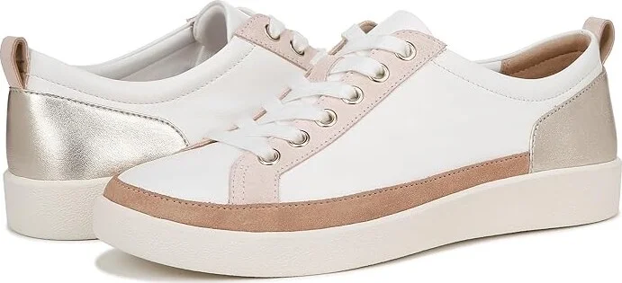 VIONIC Winny Women's Shoes White & Gold Metallic Leather : 11 M, Synthetic/Leather
