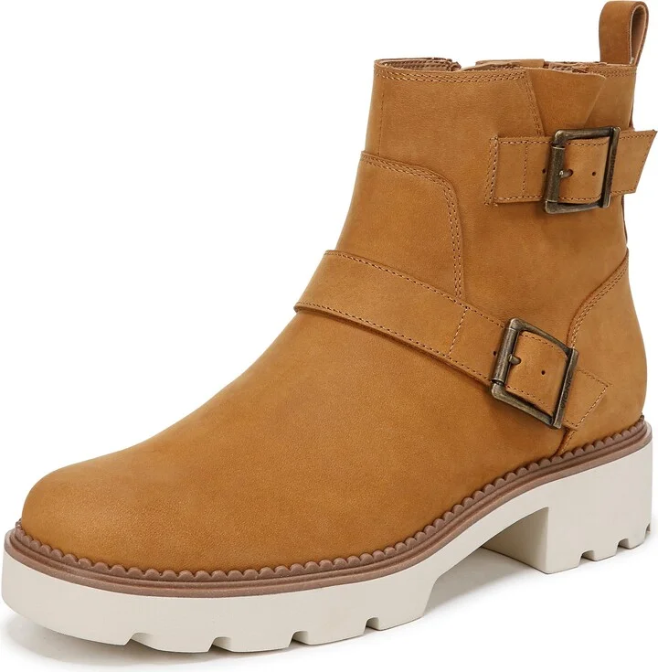 VIONIC Womens Folsom Booties Wheat Nub Leather 8 Medium