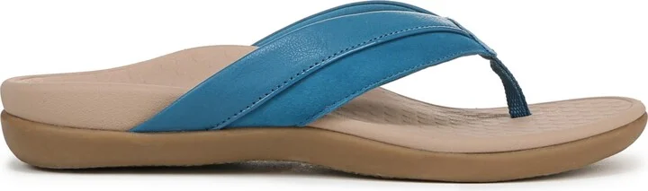 Vionic Womens Shore Thong Sandals - Beige gold leather / canvas - Image 7