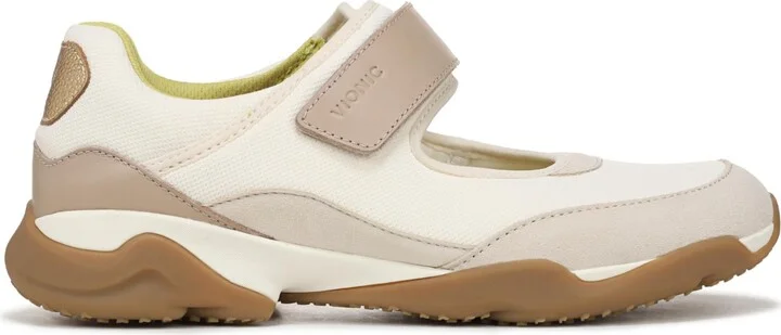 Vionic Womens Walk Slim Giselle Walking Shoes - Ivory/ gold leather suede - Image 3
