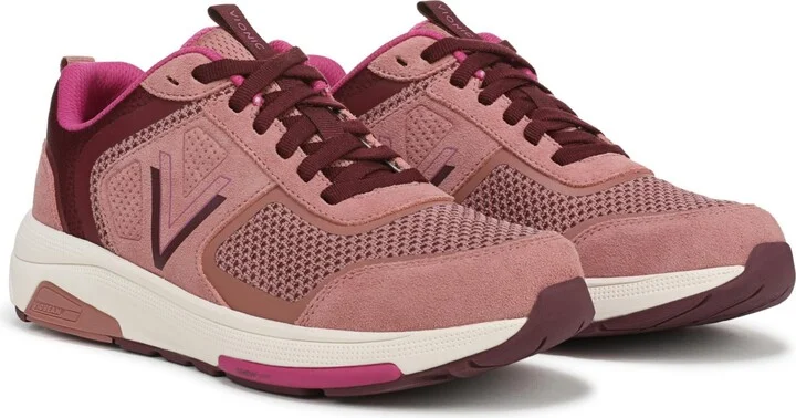 Vionic Womens Walk Strider Knit Walking Shoes - Cinder rose knit/suede - Image 2