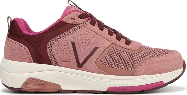 Vionic Womens Walk Strider Knit Walking Shoes - Cinder rose knit/suede - Image 3