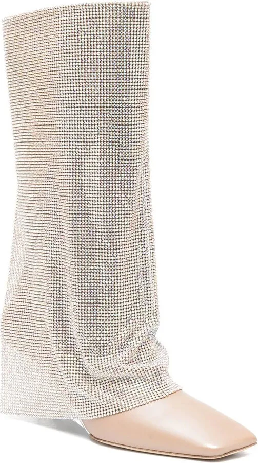 Virginia 95mm crystal-drape boots - Image 2