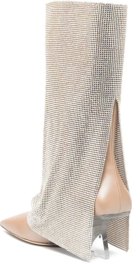Virginia 95mm crystal-drape boots - Image 3