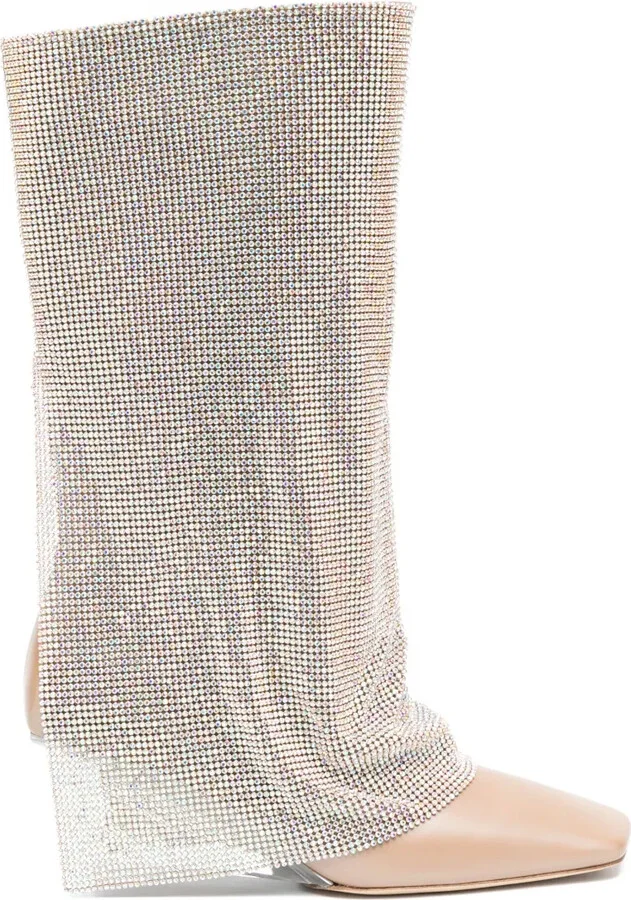 Virginia 95mm crystal-drape boots
