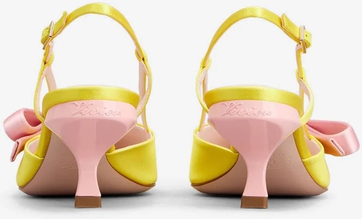 Virgule 55 Bow Slingback Pumps in Satin - Image 3