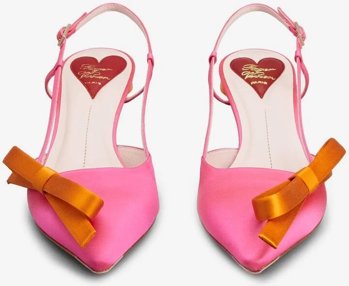 Virgule 55 Bow Slingback Pumps in Satin - Image 2