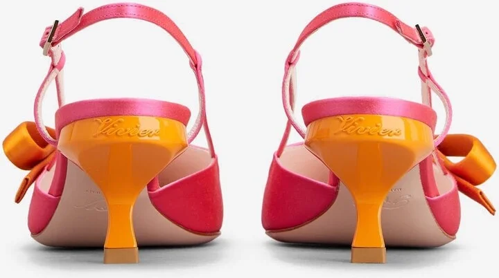 Virgule 55 Bow Slingback Pumps in Satin - Image 3