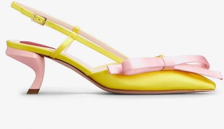 Virgule 55 Bow Slingback Pumps in Satin