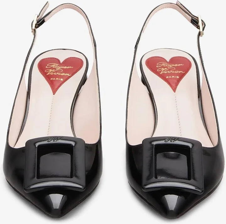 Virgule 55 Buckle Slingback Pumps in Patent Leather - Image 2