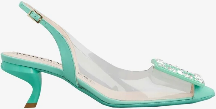 Virgule 55 Crystal Buckle Slingback Pumps