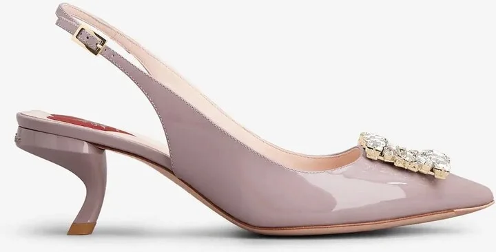 Virgule 55 Slingback Pumps in Patent Leather