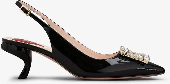 Virgule 55 Slingback Pumps in Patent Leather