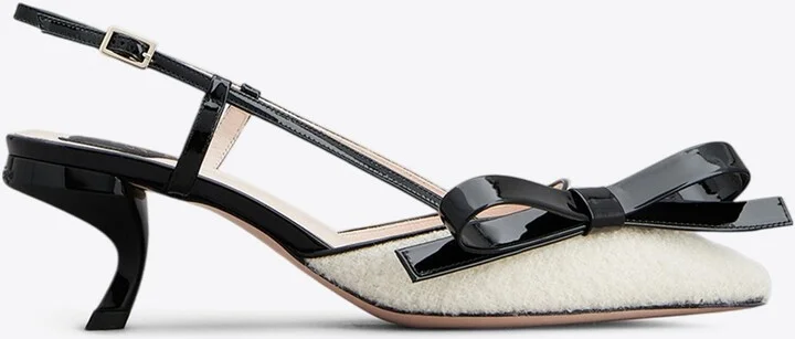 Virgule Bow 55 Slingback Pumps