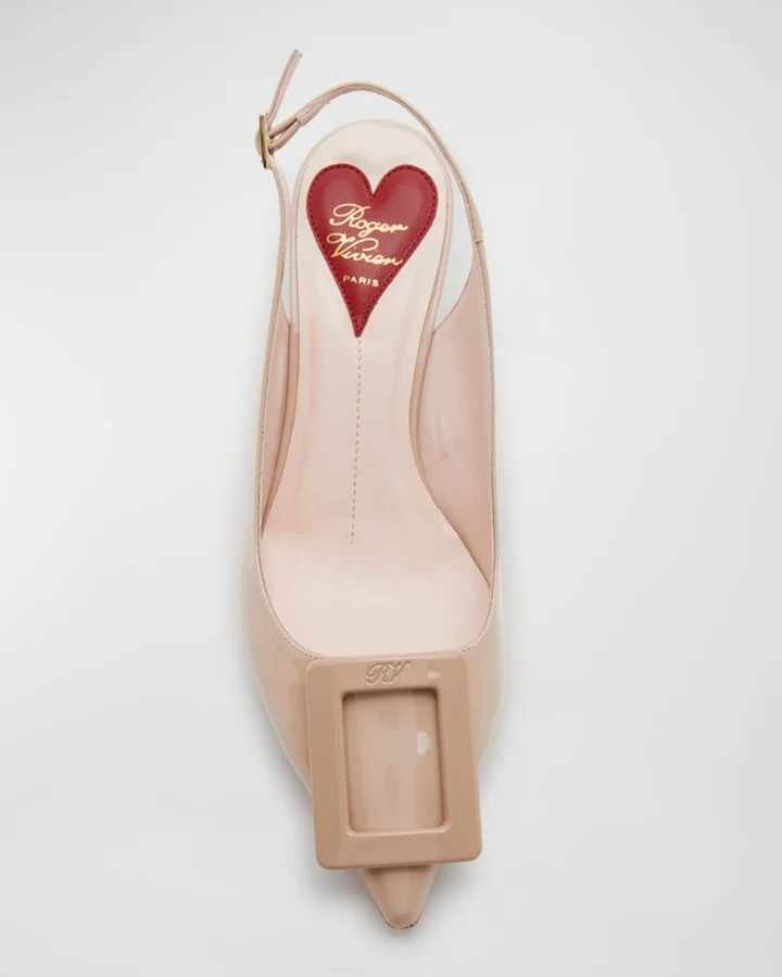 Virgule Pointed Patent Leather Kitten-Heel Pumps - Image 4
