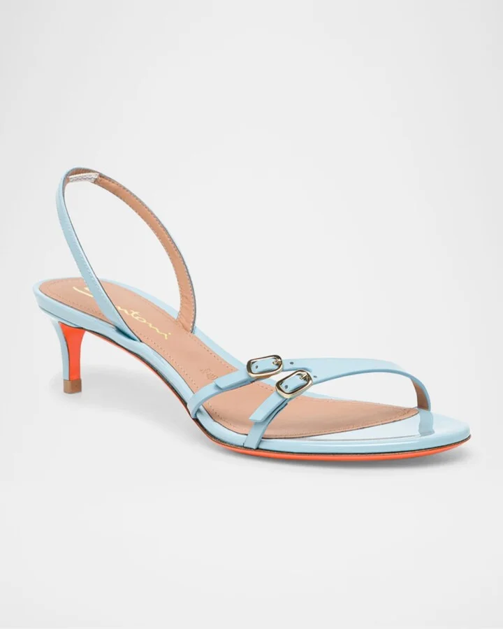 Virna Buckle Patent Leather Sandals - Image 2