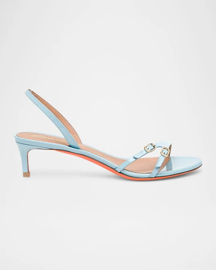 Virna Buckle Patent Leather Sandals