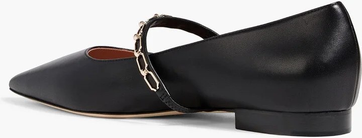 Virna chain-embellished leather Mary Jane flats - Image 3