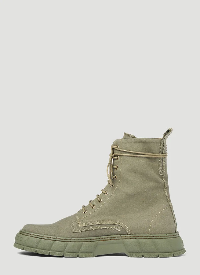 Virón 1992 Upcycled Canvas Boots - Boots Khaki Eu - 37 - Image 3