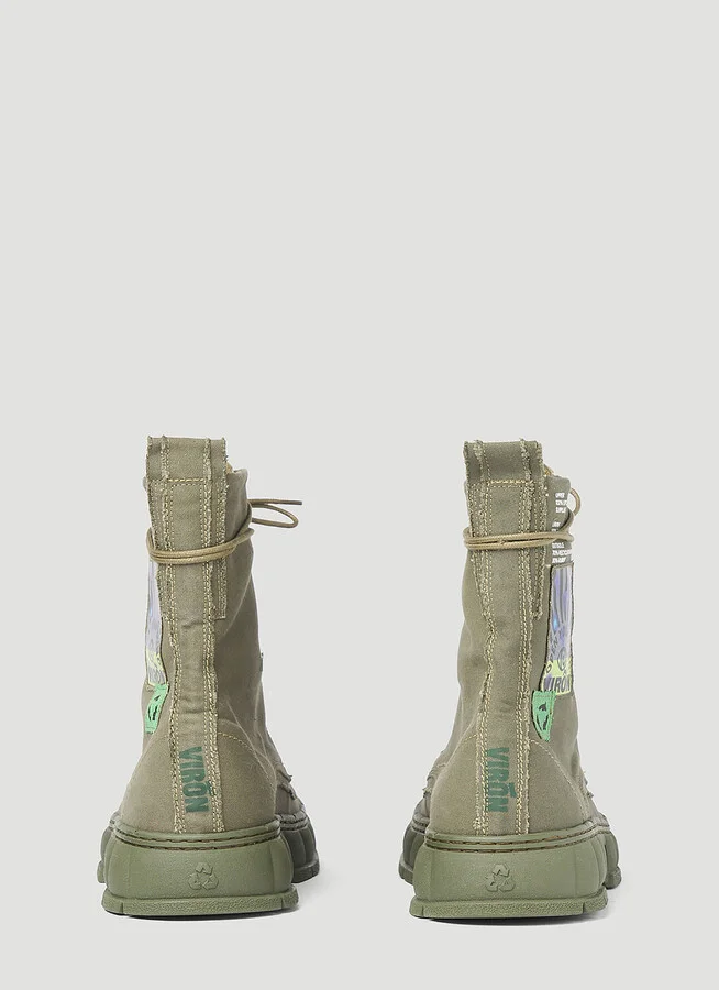 Virón 1992 Upcycled Canvas Boots - Boots Khaki Eu - 37 - Image 4