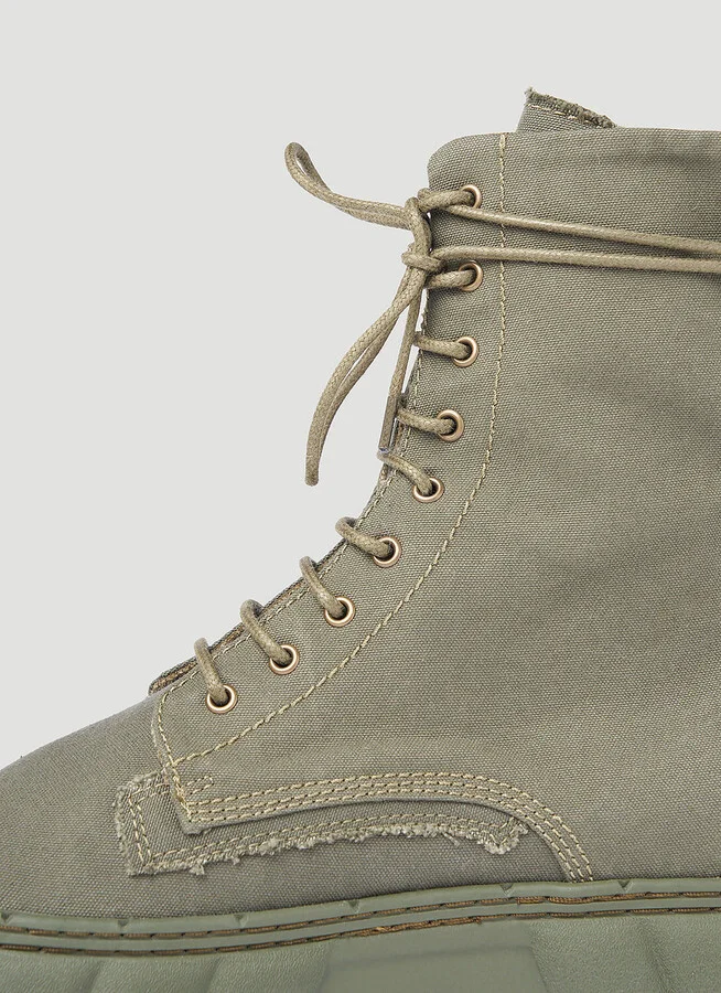 Virón 1992 Upcycled Canvas Boots - Boots Khaki Eu - 37 - Image 6