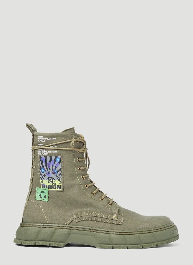 Virón 1992 Upcycled Canvas Boots - Boots Khaki Eu - 37
