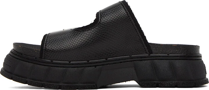 Virón Black 2018 Appleskin Faux-Leather Sandals - Image 3