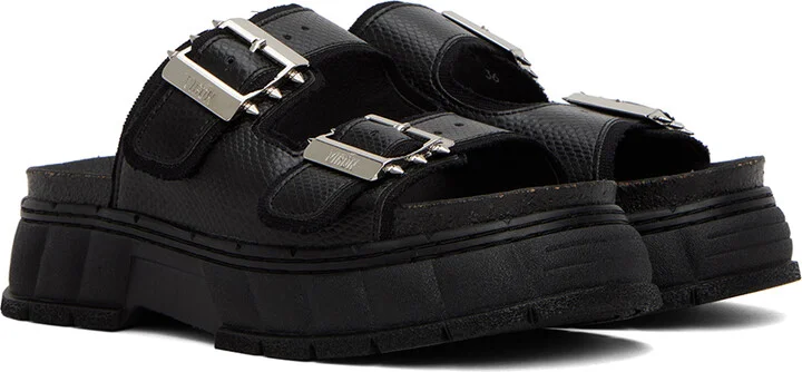 Virón Black 2018 Appleskin Faux-Leather Sandals - Image 4