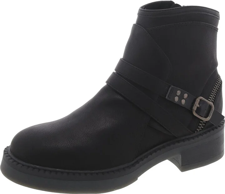 Visit Womens Faux Lather Ankle Motorcycle Boots