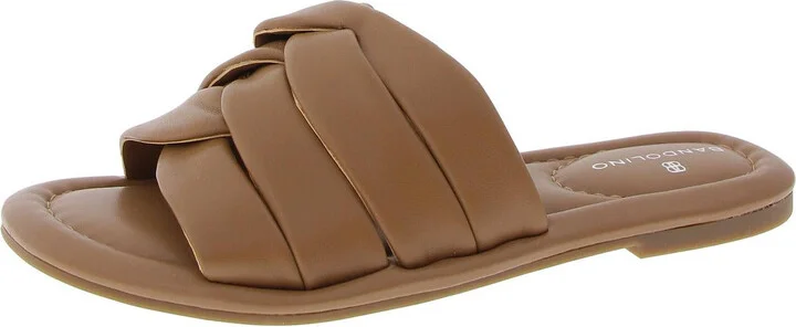 Vistan3 Womens Criss-Cross Faux Leather Slide Sandals