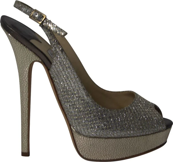 Vita Glitter Pumps in Champagne Leather