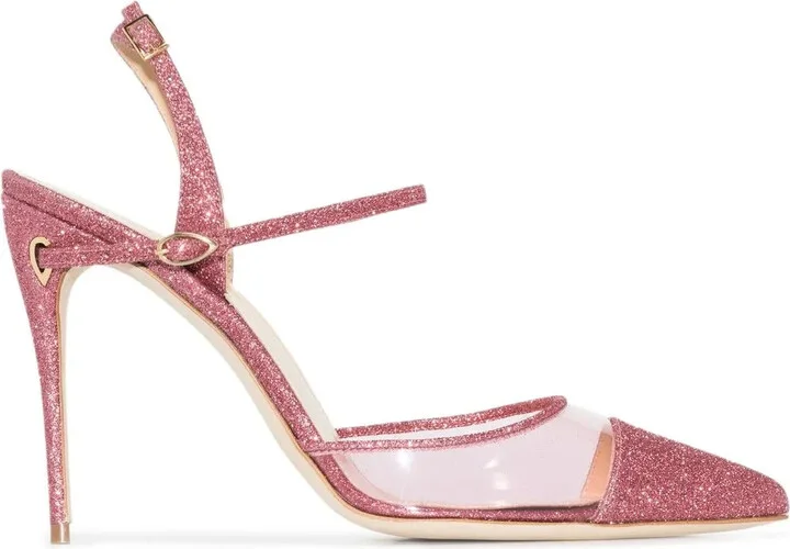 Vittorio 105mm glitter-embellished pumps