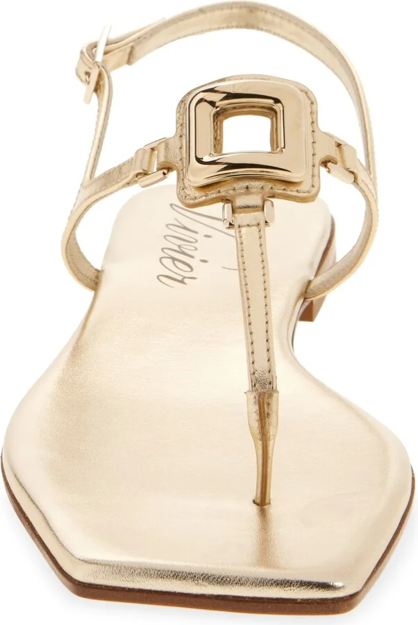 Viv by the Sea Metallic T-Strap Sandal - Image 4