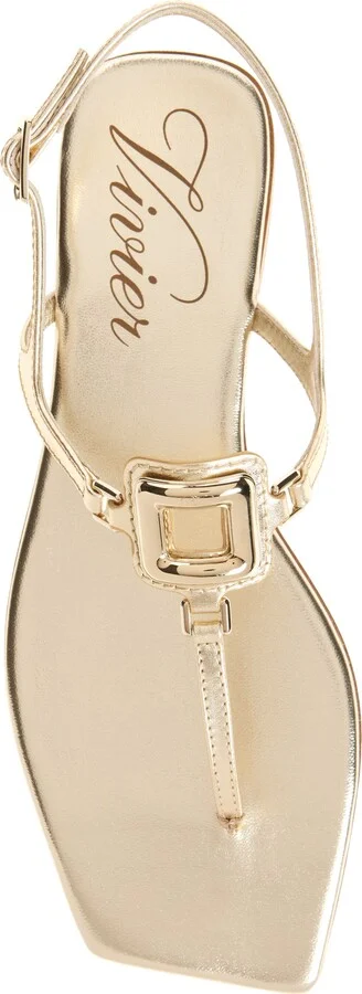 Viv by the Sea Metallic T-Strap Sandal - Image 5