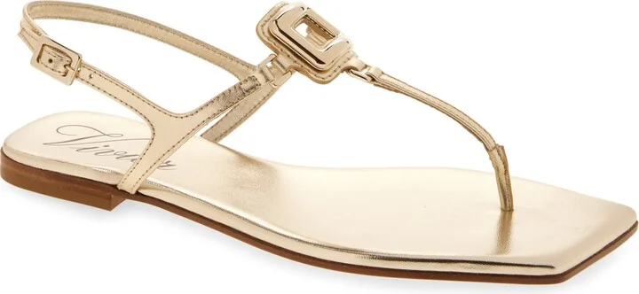 Viv by the Sea Metallic T-Strap Sandal