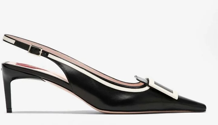 Viv' Canard 55 Leather Slingback Pumps